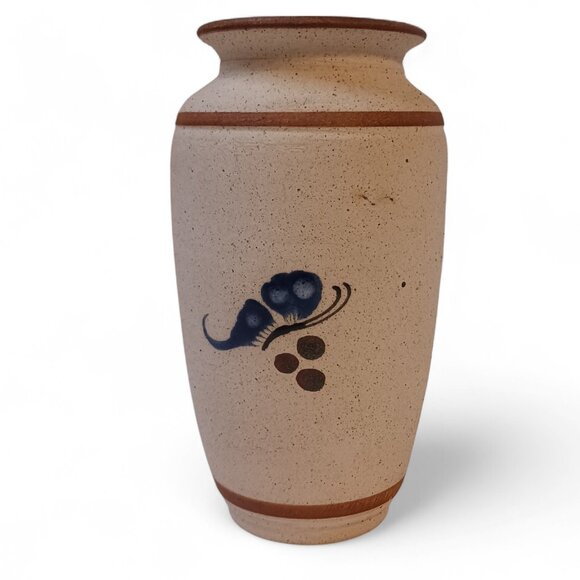 SIGNED Gardiel Vintage Mexico Cozumel Stoneware Bird Butterfly Vase - Picture 5 of 14